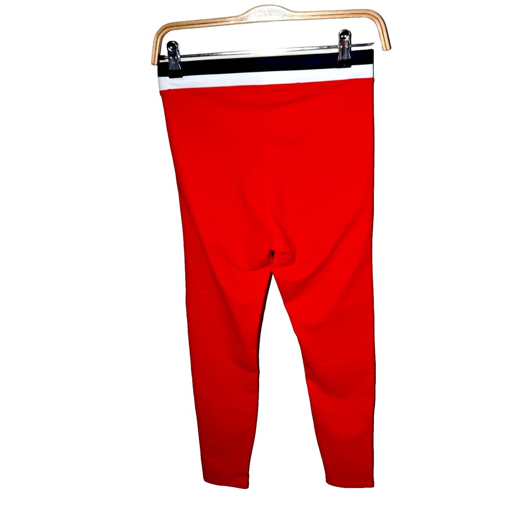 Wilo Leggings Women's M Orange Blue White Contra‎ Ankle Skinny Active Bright